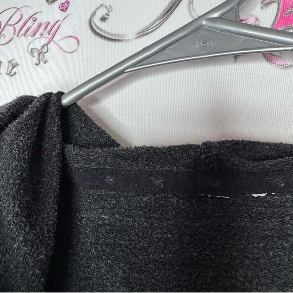 Diadora sweater kangaroo pounce v neck oversized grey black comfy pull over - Picture 4 of 9